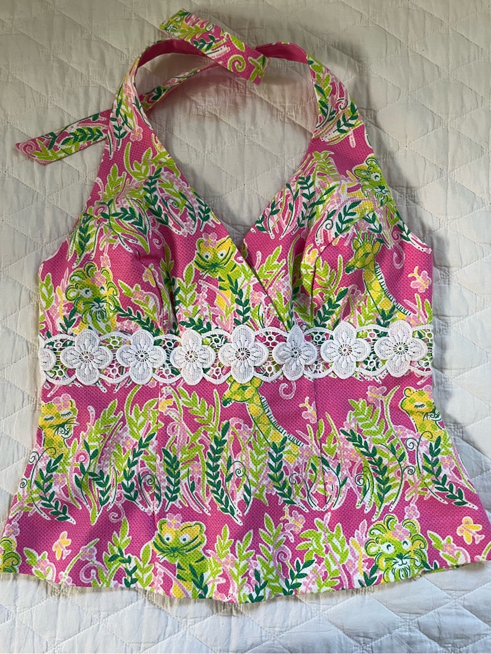 Lilly Pulitzer Y2K Cotton Halter Top Size 6